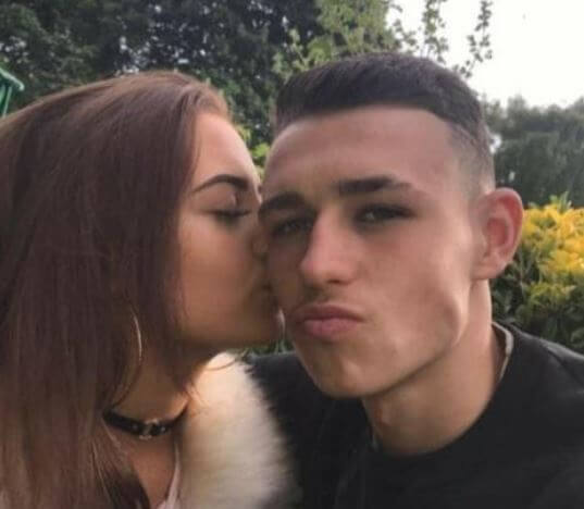 Rebecca Cooke with her boyfriend Phil Foden.